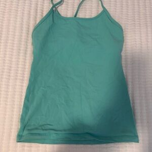 Lululemon Aqua/Bright Teal Y Bra built in Tank Top Size 8